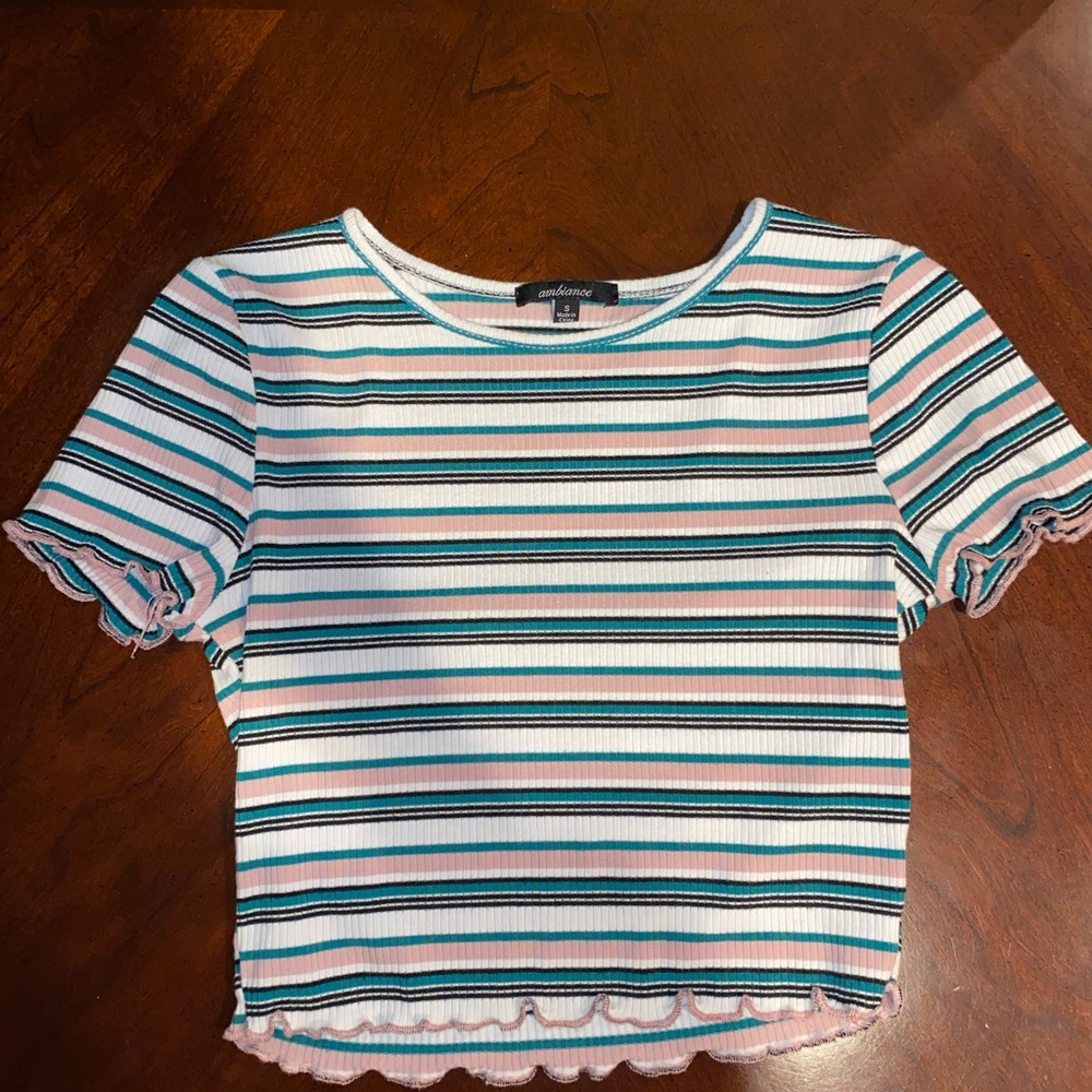AMBIANCE striped crop top